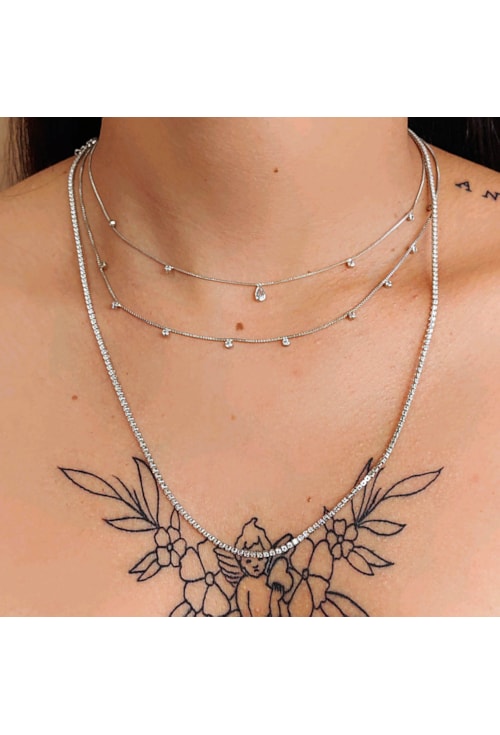 CHOKER COM GOTA DE ZIRCÔNIA CRISTAL CH160-R