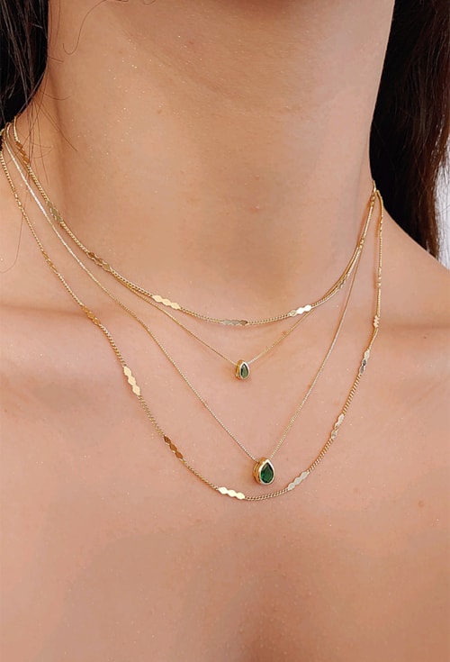 CHOKER COM GOTA DE ZIRCÔNIA ESMERALDA CH235-O