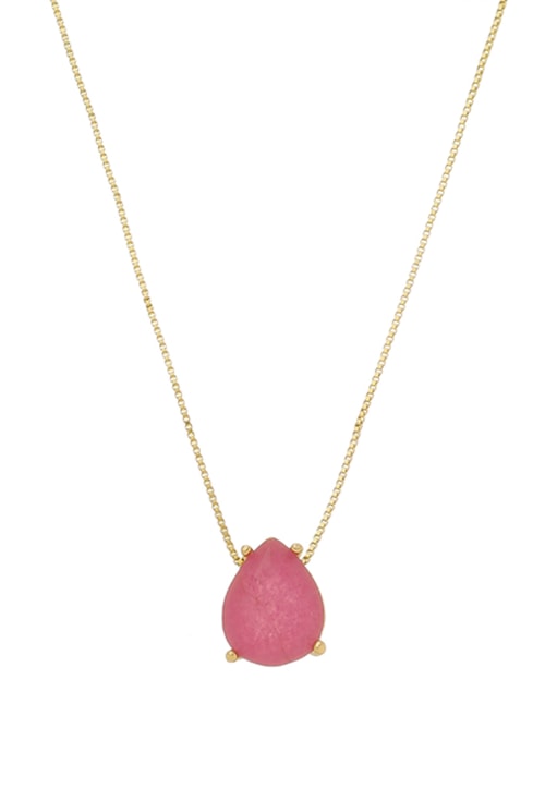 CHOKER COM GOTA FÚCSIA FUSION NO OURO CH219-O