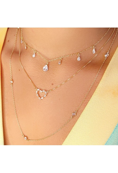CHOKER COM GOTAS DE ZIRCÔNIA CRISTAL CH084-O