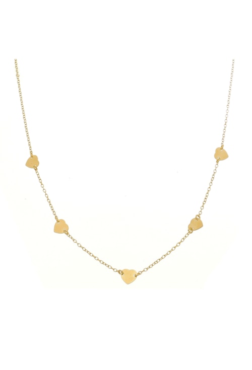 CHOKER COM MEDALHAS DE CORAÇÃO NO OURO CH125-O