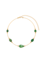 CHOKER COM PEDRAS ÁGATA VERDE BANHADA A OURO CH401-O