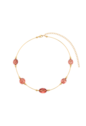CHOKER COM PEDRAS JADE MORANGO BANHADA A OURO CH401-O