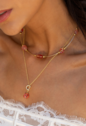 CHOKER COM PEDRAS JADE MORANGO BANHADA A OURO CH401-O
