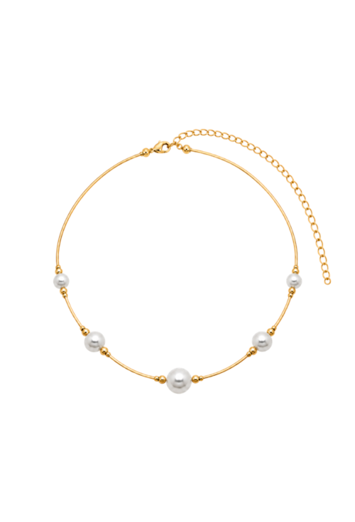 CHOKER COM PÉROLA SHELL BANHADA A OURO CH402-O