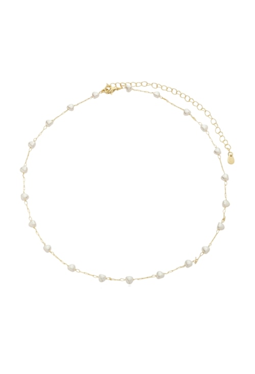 CHOKER COM PÉROLAS CORAÇÃO NO OURO CH348-O CHOKER COM PÉROLAS CORAÇÃO NO OURO CH348-O