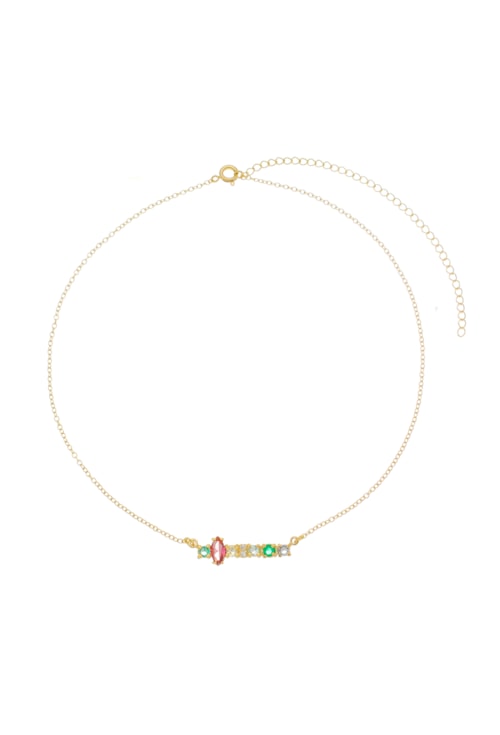 CHOKER COM PINGENTE CRAVEJADO COLORS CH038-O
