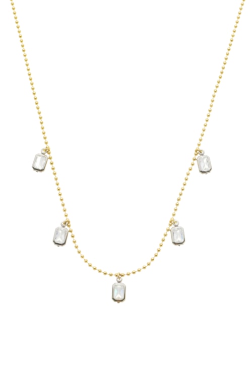 CHOKER COM PINGENTE DE ZIRCÔNIA BAGUETE OURO E RÓDIO CH311-O/R CHOKER COM PINGENTE DE ZIRCÔNIA BAGUETE OURO E RÓDIO CH311-O/R