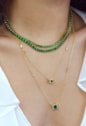 CHOKER COM PINGENTE QUADRADO ESMERALDA CRAVEJADA CH376-O