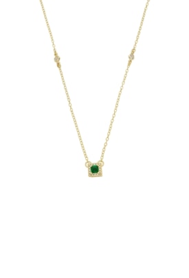Produto CHOKER COM PINGENTE QUADRADO ESMERALDA CRAVEJADA CH376-O
