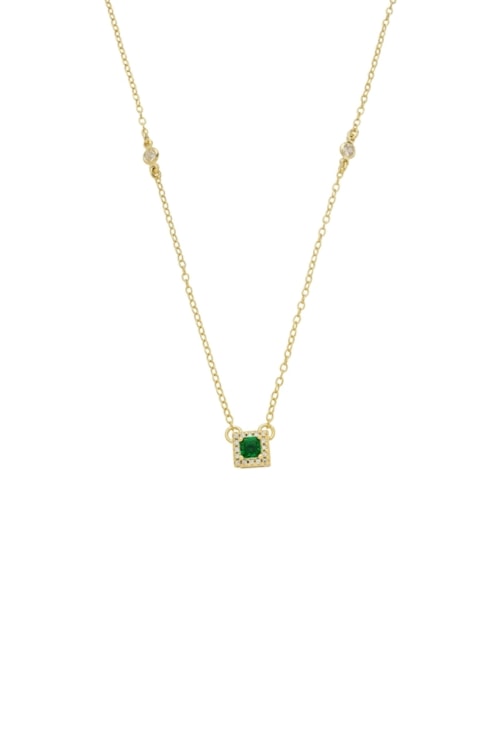 CHOKER COM PINGENTE QUADRADO ESMERALDA CRAVEJADA CH376-O