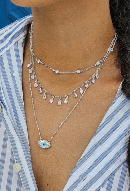 CHOKER COM PONTOS DE LUZ CRISTAL NO RÓDIO CH124-R