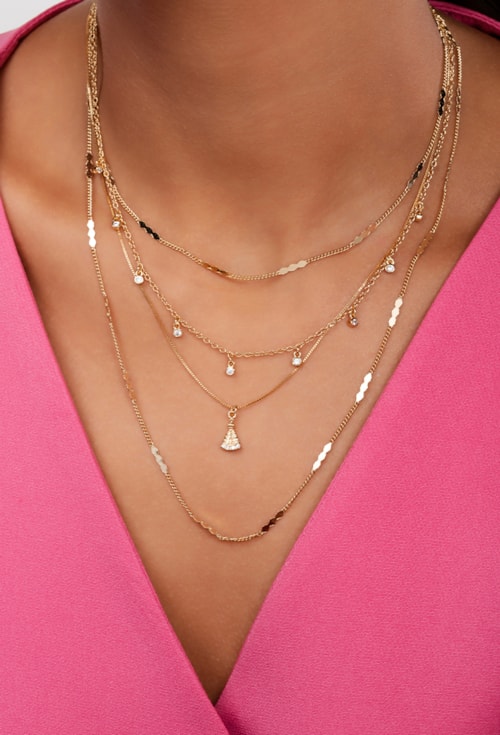 CHOKER COM PONTOS DE LUZ DE ZIRCÔNIAS CRISTAIS NO OURO CH230-O