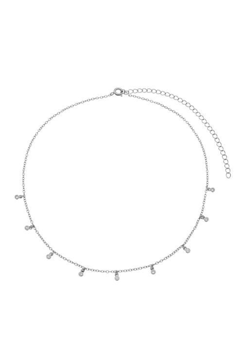 CHOKER COM PONTOS DE LUZ DE ZIRCÔNIAS CRISTAIS NO RÓDIO CH230-R