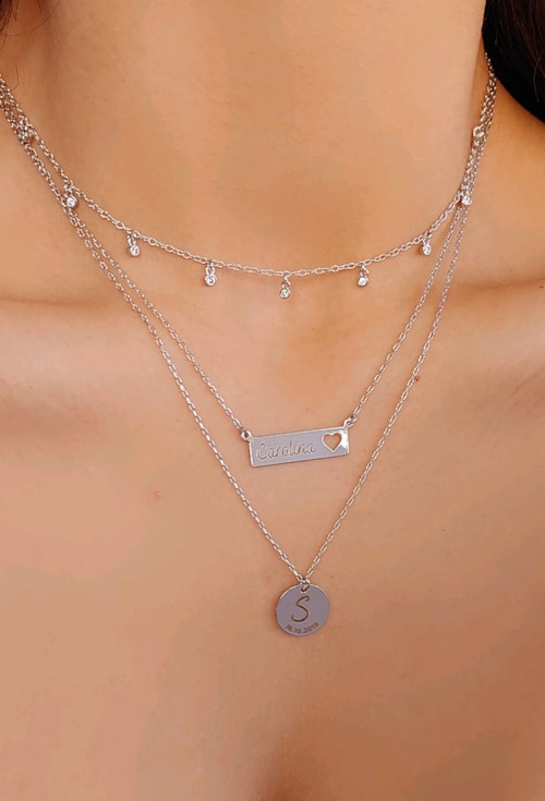 CHOKER COM PONTOS DE LUZ DE ZIRCÔNIAS CRISTAIS NO RÓDIO CH230-R