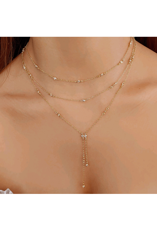 CHOKER COM PONTOS DE LUZ NO OURO CH142-O