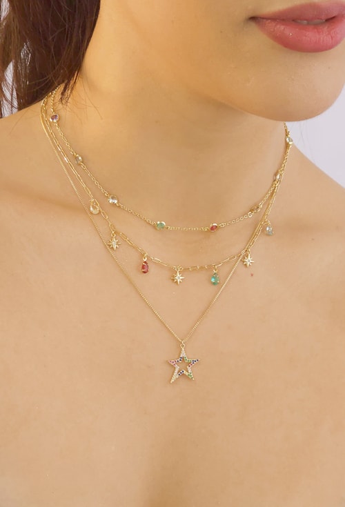 CHOKER COM PONTOS DE LUZ RAINBOW CH079-O