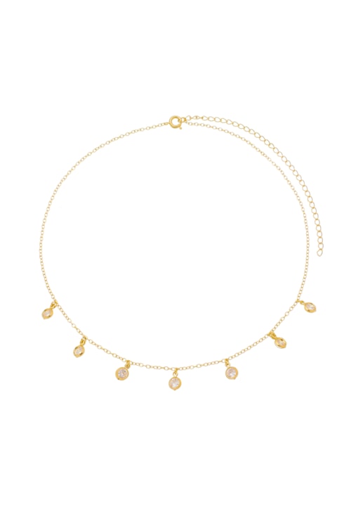 CHOKER COM ZIRCONIAS CRISTAL NO OURO CH134-O