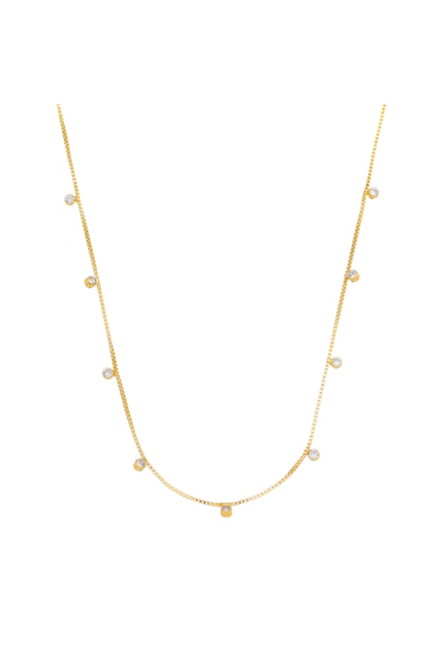 CHOKER COM ZIRCÔNIAS CRISTAL NO OURO CH148-O