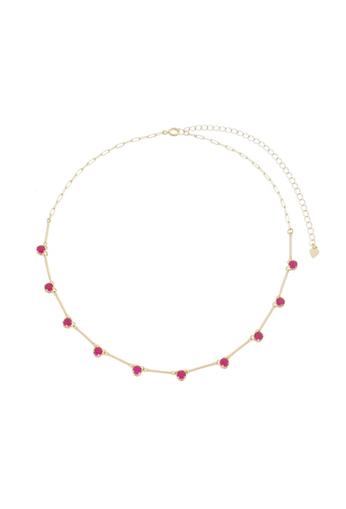 CHOKER COM ZIRCÔNIAS PINK CH221-O