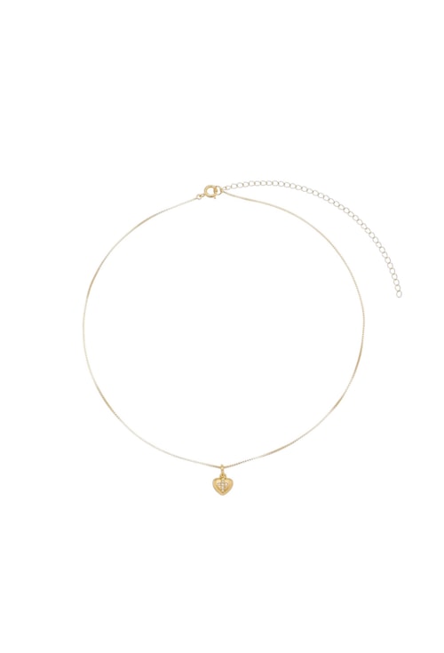 CHOKER CORAÇÃO COM CRUZ CRAVEJADA NO OURO CH161-O