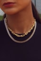 CHOKER CORRENTE COM ELOS U AÇO DOURADO CH379-AD