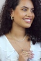 CHOKER CORRENTE COM PINGENTE GOTA SAFIRA CRAVEJADA CH377-O