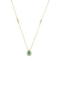 CHOKER CORRENTE COM PINGENTE GOTA TURMALINA CRAVEJADA CH377-O