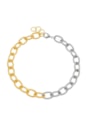 CHOKER CORRENTE DE ELOS NO OURO E RÓDIO CH077-O/R