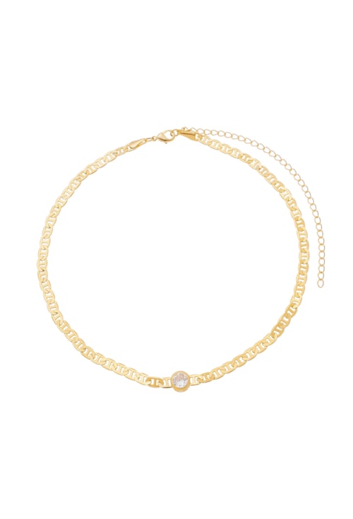CHOKER CORRENTE DE LACRE COM ZIRCÔNIA CH138-O