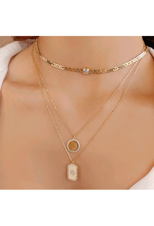 CHOKER CORRENTE DE LACRE COM ZIRCÔNIA CH138-O