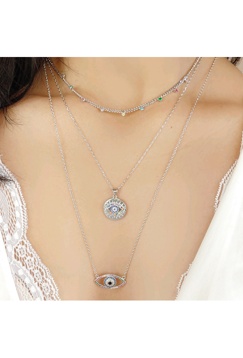 CHOKER CORRENTE E PONTO DE LUZ COLORS CH033-R