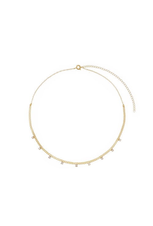 CHOKER CORRENTE E PONTO DE LUZ CRISTAL CH033-O