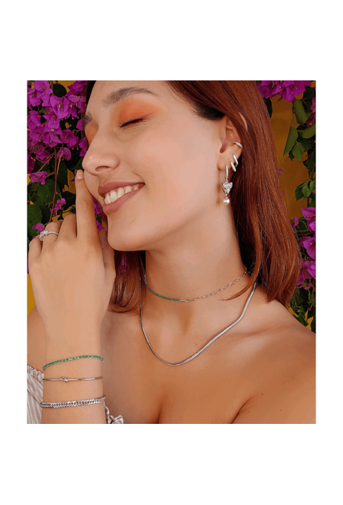 CHOKER CORRENTE E  RIVIERA ESMERALDA CH144-R