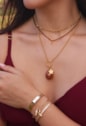 CHOKER CRISTAL MARROM COM PINGENTE TOPAZIO CH353-O