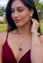 CHOKER CRISTAL MARROM COM PINGENTE TOPAZIO CH353-O