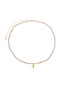 CHOKER CRISTAL MARROM COM PINGENTE TOPAZIO CH353-O