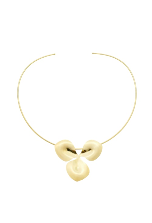 CHOKER DE ARO COM FLOR ORGÂNICA NO OURO CH258-O CHOKER DE ARO COM FLOR ORGÂNICA NO OURO CH258-O