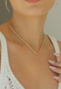 CHOKER DE ARO EM ¨V¨ NO OURO CH320-O