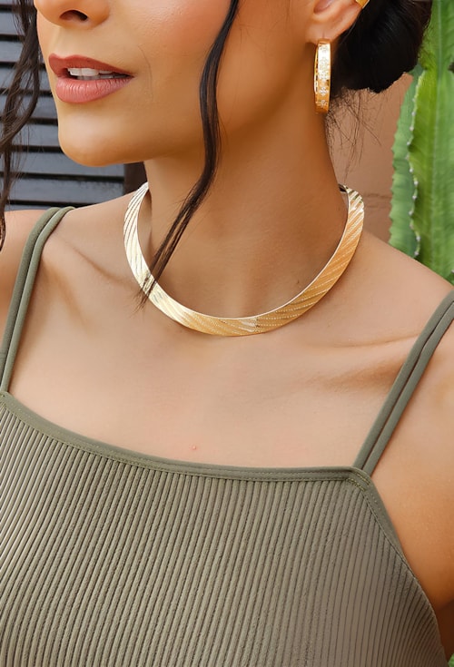 CHOKER DE ARO TEXTURIZADO NO OURO CH248-O