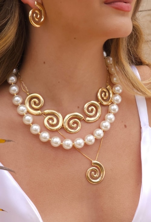 CHOKER DE CARACOL NO OURO CH329-O CHOKER DE CARACOL NO OURO CH329-O