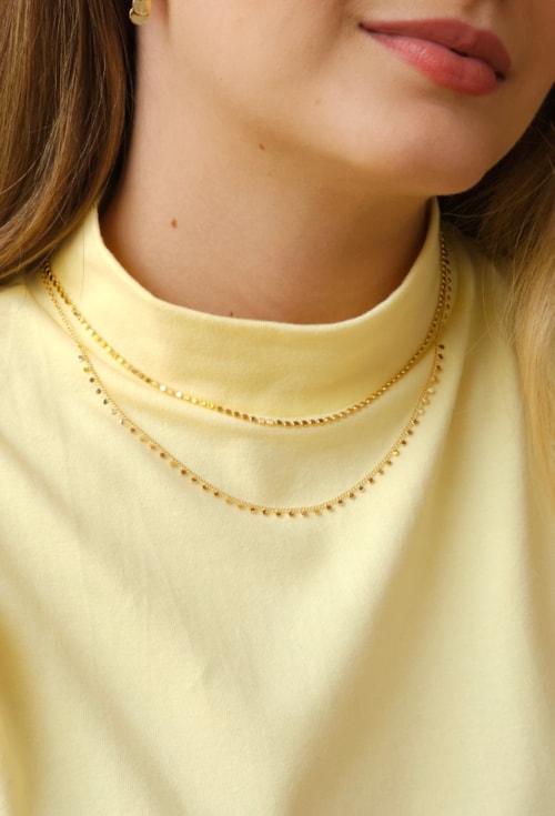 CHOKER DE CORRENTE COM MINI MEDALHAS NO OURO CH102-O