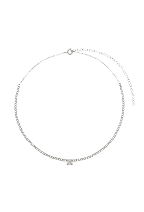 CHOKER DE CORRENTE E PEDRA CARRÉ CRISTAL CH045-R