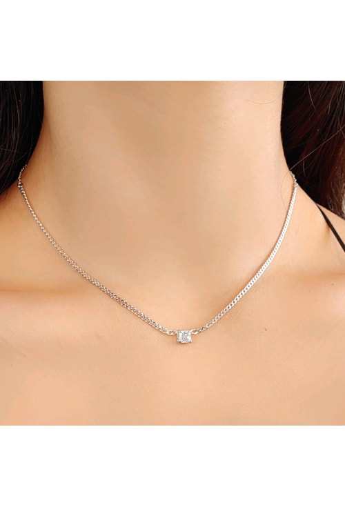 CHOKER DE CORRENTE E PEDRA CARRÉ CRISTAL CH045-R
