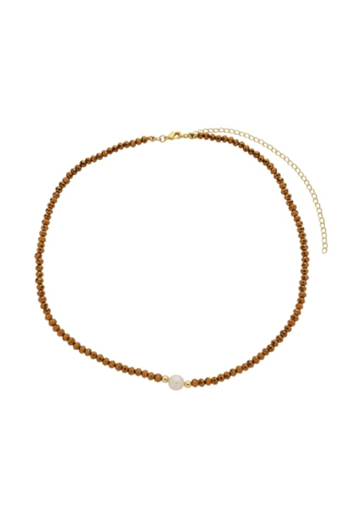CHOKER DE CRISTAIS HEMATITA DOURADA E PÉROLA BARROCA CH352-O CHOKER DE CRISTAIS HEMATITA DOURADA E PÉROLA BARROCA CH352-O