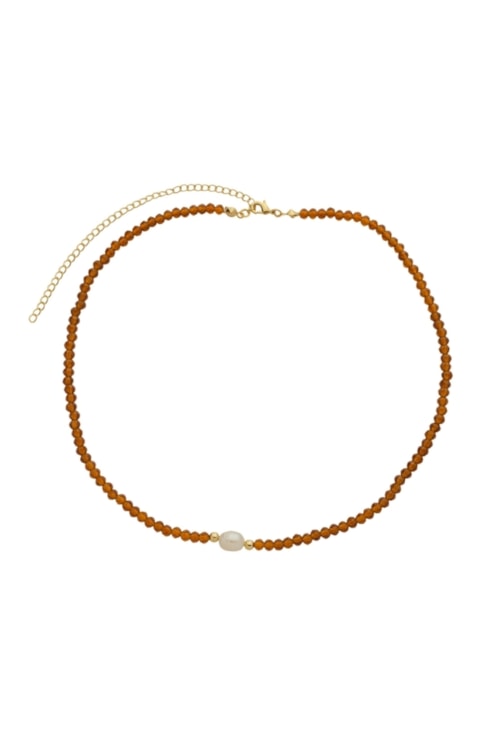 CHOKER DE CRISTAIS TOPÁZIO E PÉROLA BARROCA CH352-O CHOKER DE CRISTAIS TOPÁZIO E PÉROLA BARROCA CH352-O