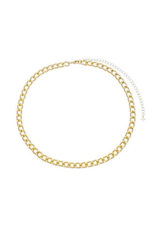 CHOKER DE ELOS COM CORRENTE TEXTURIZADA CH196-O CHOKER DE ELOS COM CORRENTE TEXTURIZADA CH196-O