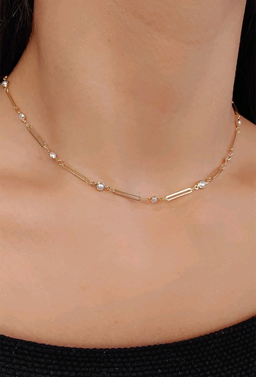 CHOKER DE ELOS COM PÉROLAS CH237-O