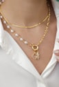 CHOKER DE ELOS E PÉROLAS COM FECHO BÓIA FRONTAL CH290-O