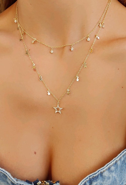 CHOKER DE ESTRELAS CRAVEJADAS CH185-O